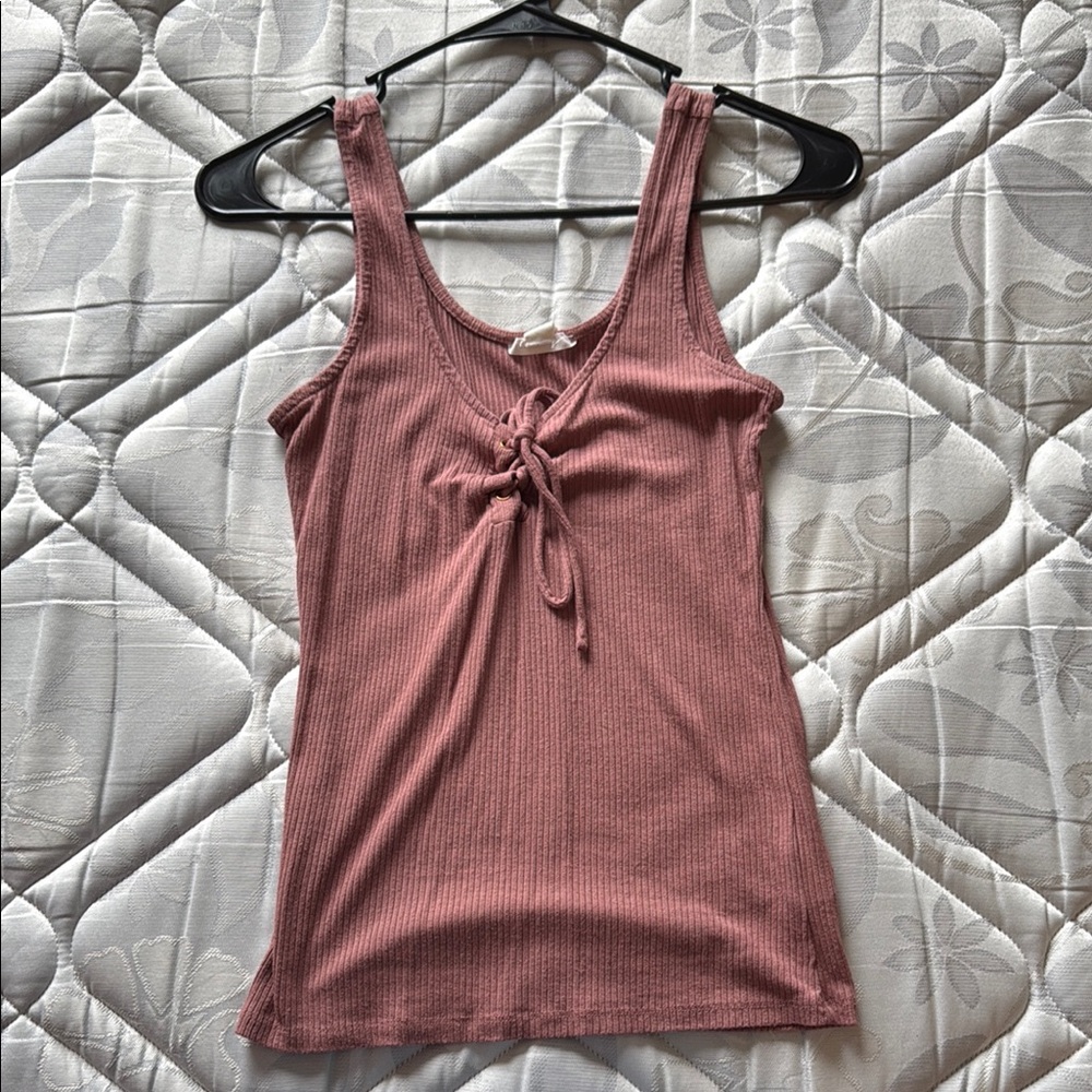 Women's Pink Ribbed Tank Top